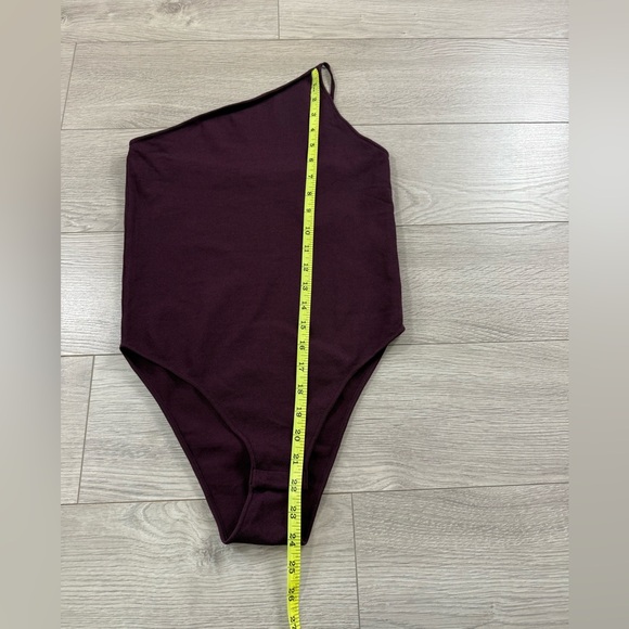 Zara Knit Plum Burgundy One Shoulder Body Suit - Picture 11 of 13
